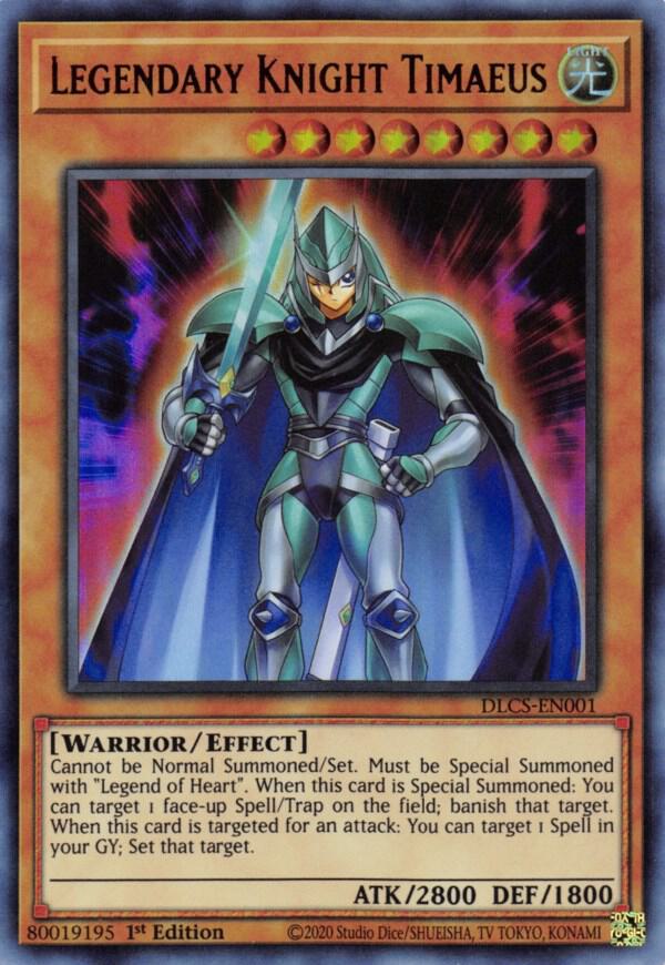 Legendary Knight Timaeus DLCS-EN001 card from Dragons of Legend: The Complete Series