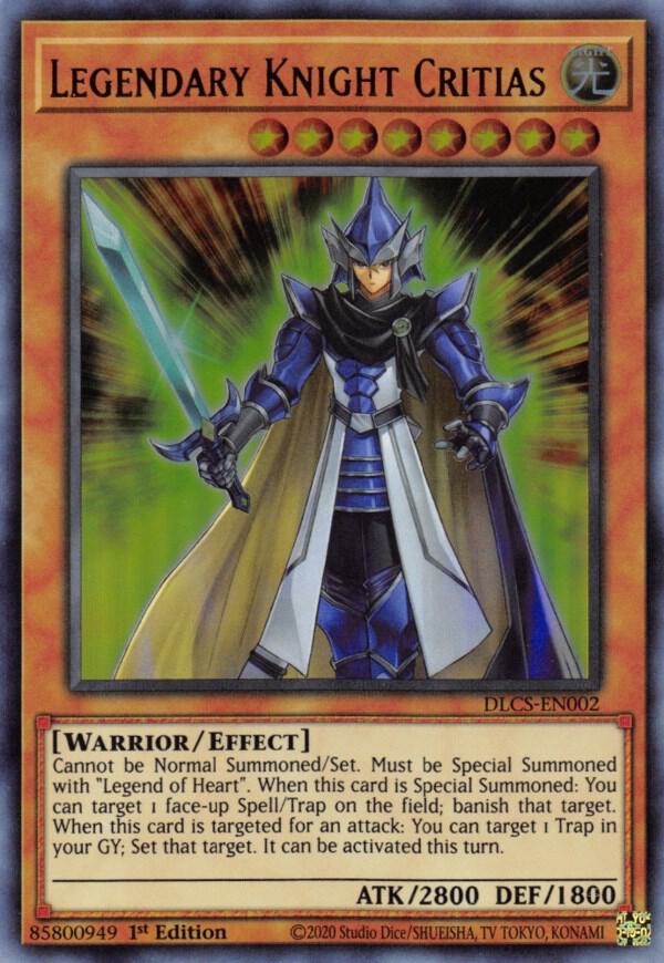 Legendary Knight Critias DLCS-EN002 card from Dragons of Legend: The Complete Series
