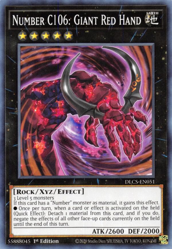 Number C106: Giant Red Hand DLCS-EN051 card from Dragons of Legend: The Complete Series