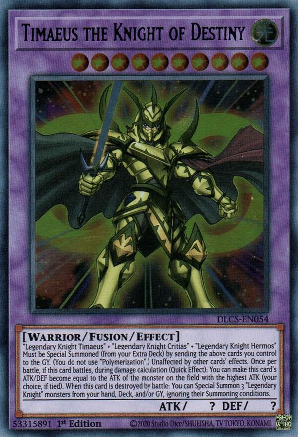 Timaeus the Knight of Destiny DLCS-EN054 card from Dragons of Legend: The Complete Series