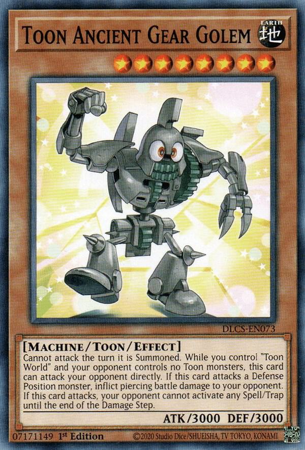 Toon Ancient Gear Golem DLCS-EN073 card from Dragons of Legend: The Complete Series