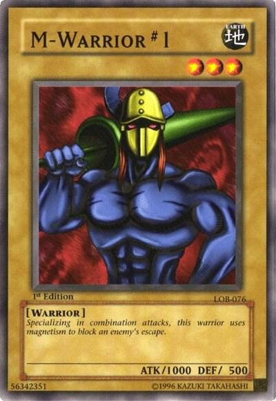 M-Warrior #1 LOB-076 card from The Legend of Blue Eyes White Dragon