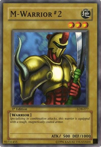M-Warrior #2 LOB-077 card from The Legend of Blue Eyes White Dragon