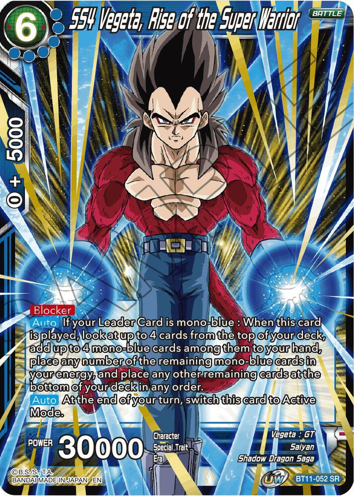 SS4 Vegeta, Rise of the Super Warrior BT11-052 card from Vermilion Bloodline