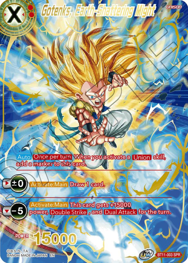 Gotenks, Earth-Shattering Might (SPR) BT11-003 card from Vermilion Bloodline