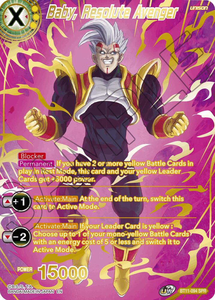 Baby, Resolute Avenger (SPR) BT11-094 card from Vermilion Bloodline