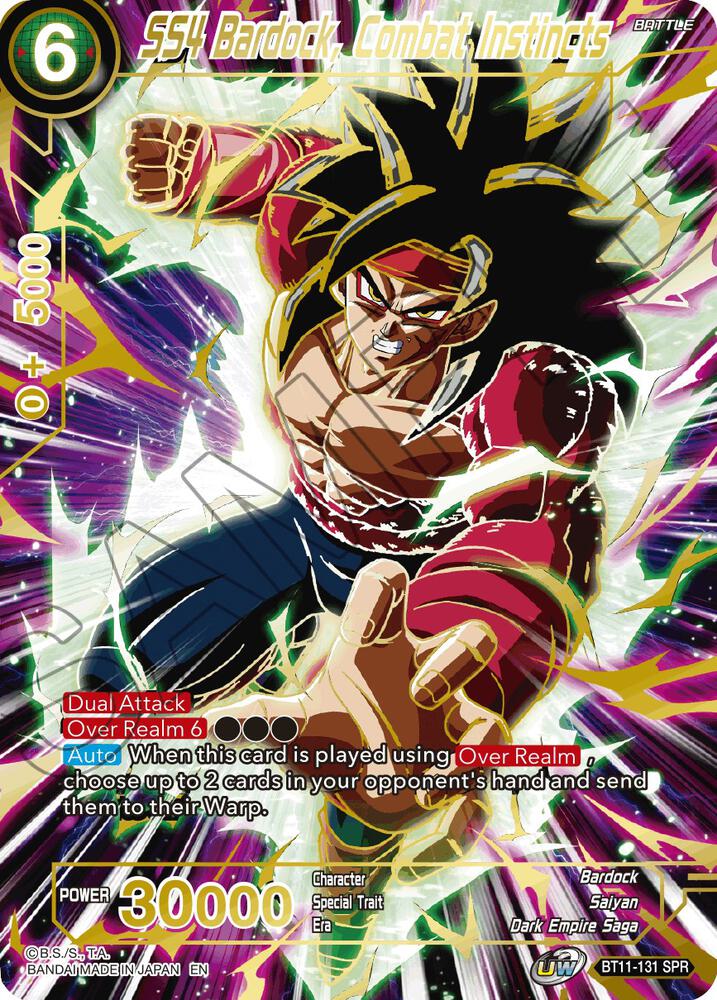 SS4 Bardock, Combat Instincts (SPR) BT11-131 card from Vermilion Bloodline