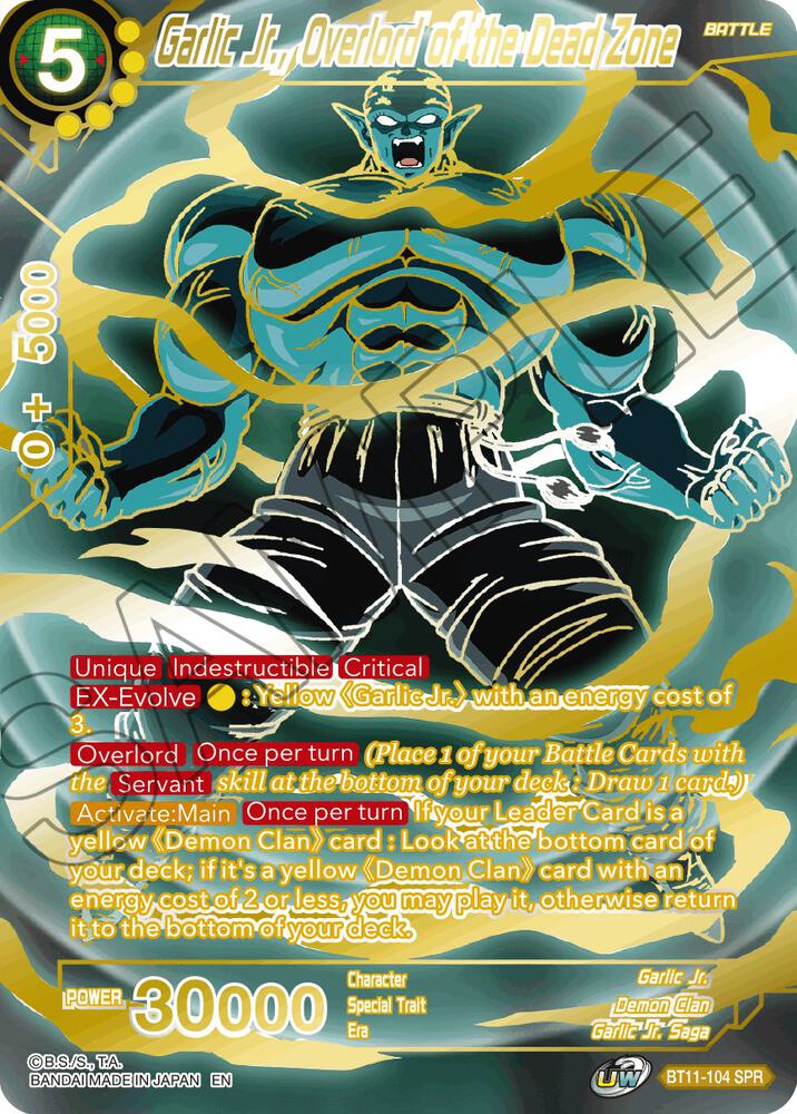 Garlic Jr., Overlord of the Dead Zone (SPR) BT11-104 card from Vermilion Bloodline
