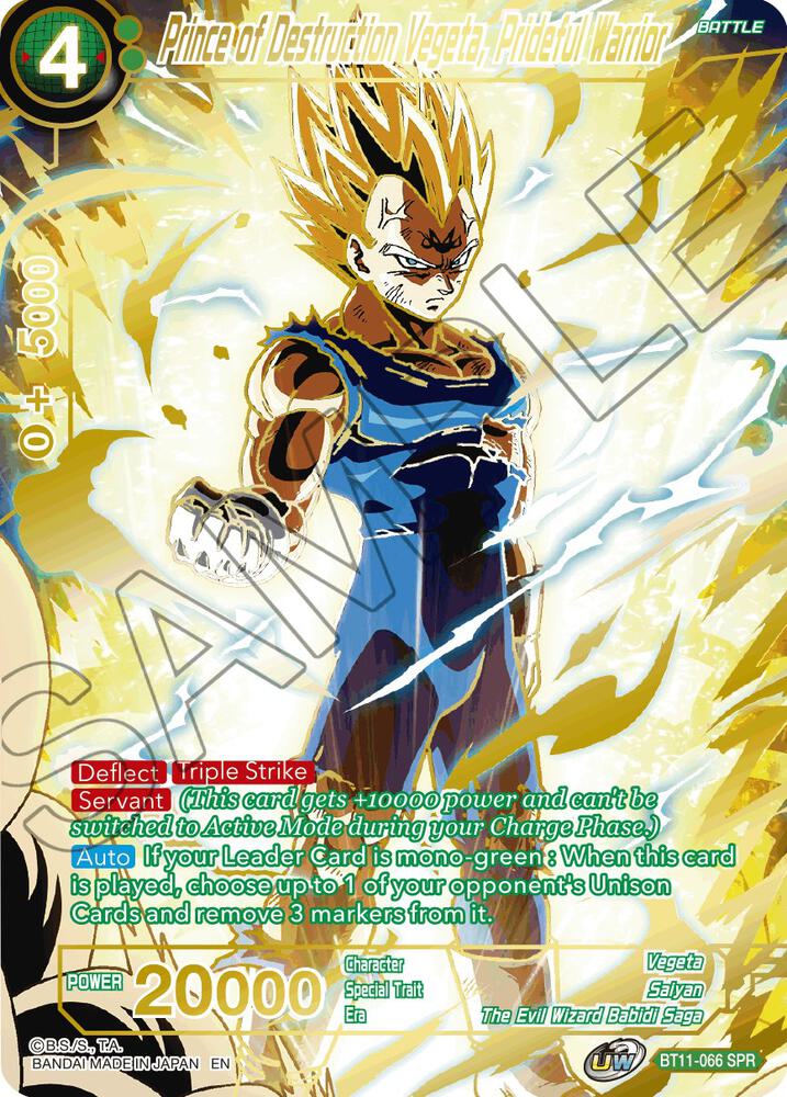 Prince of Destruction Vegeta, Prideful Warrior (SPR) BT11-066 card from Vermilion Bloodline