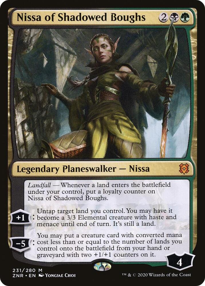 Nissa of Shadowed Boughs 231 card from Zendikar Rising
