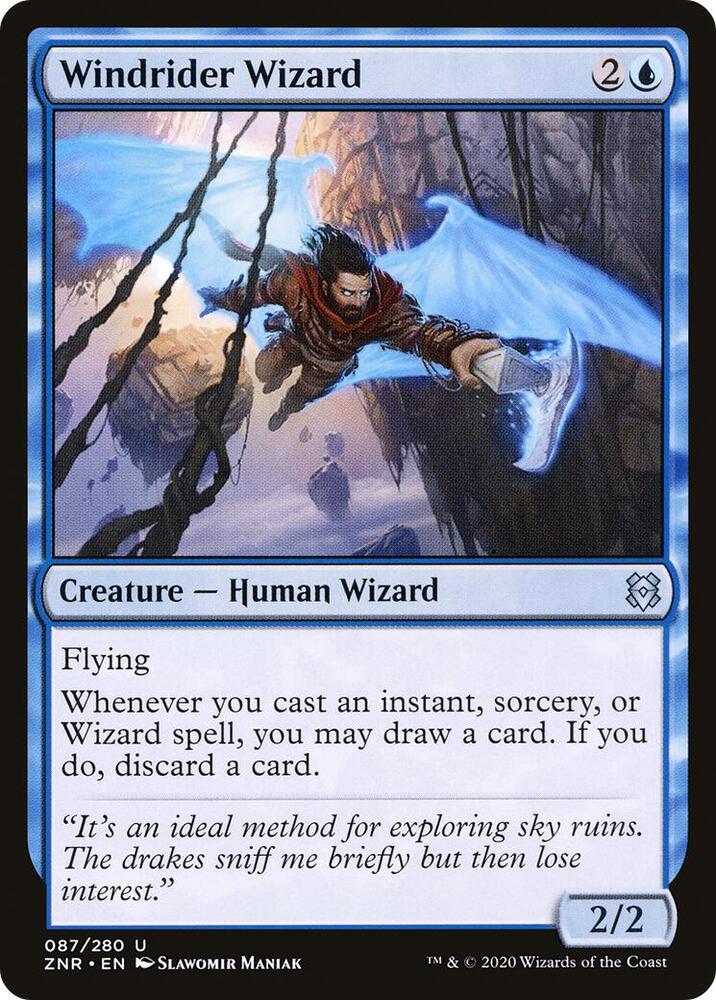 Windrider Wizard 87 card from Zendikar Rising
