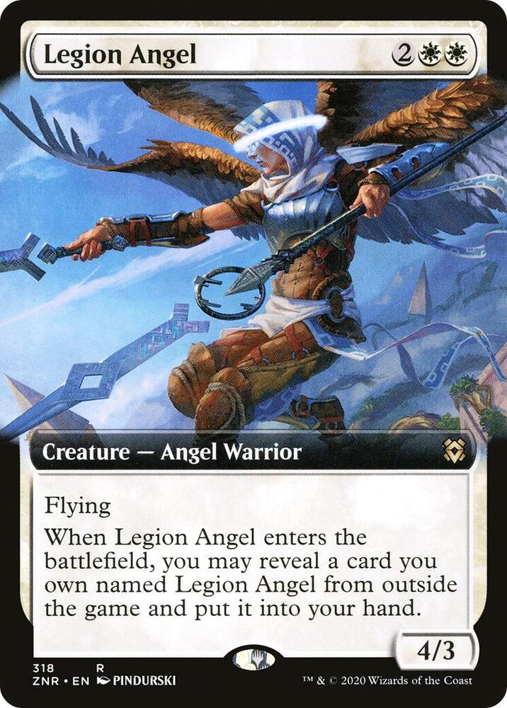 Legion Angel (Extended Art) 318 card from Zendikar Rising