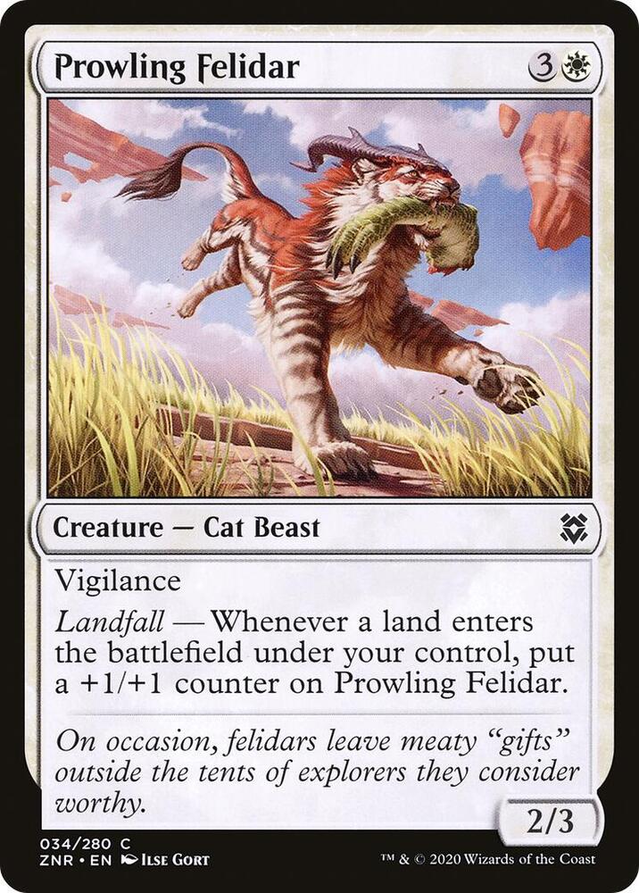 Prowling Felidar 34 card from Zendikar Rising