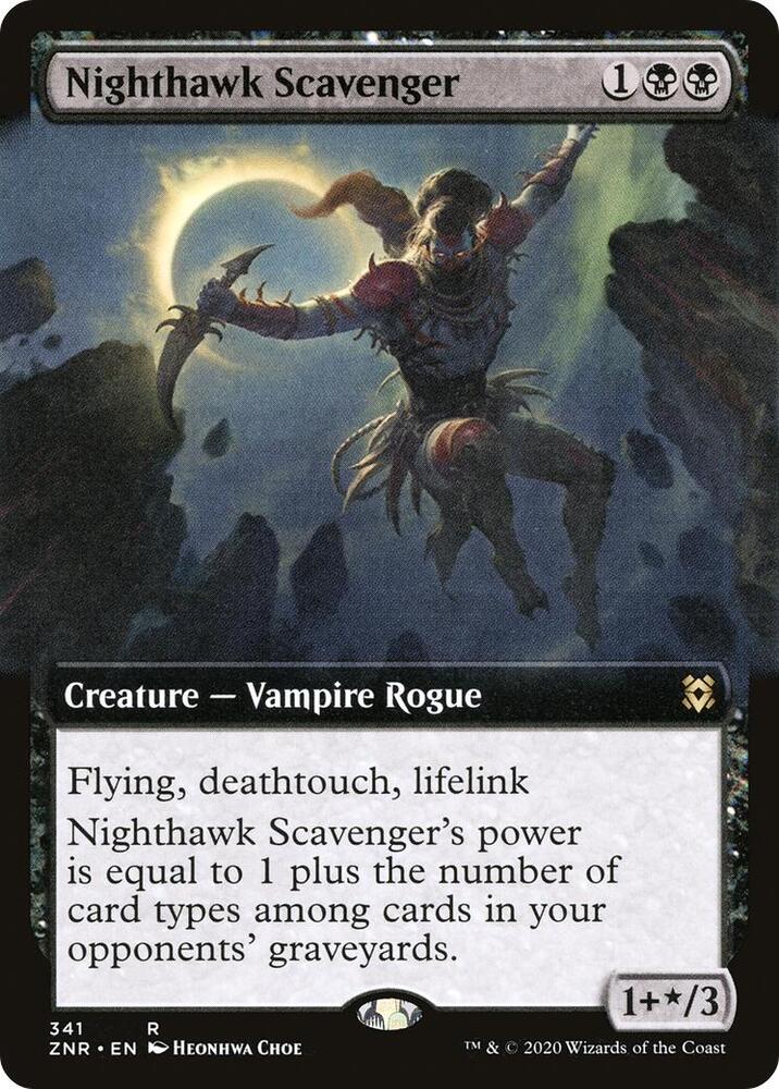 Nighthawk Scavenger (Extended Art) 341 card from Zendikar Rising