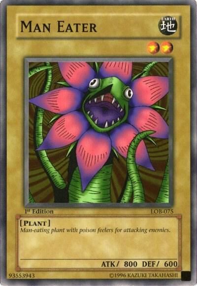 Man Eater LOB-075 card from The Legend of Blue Eyes White Dragon