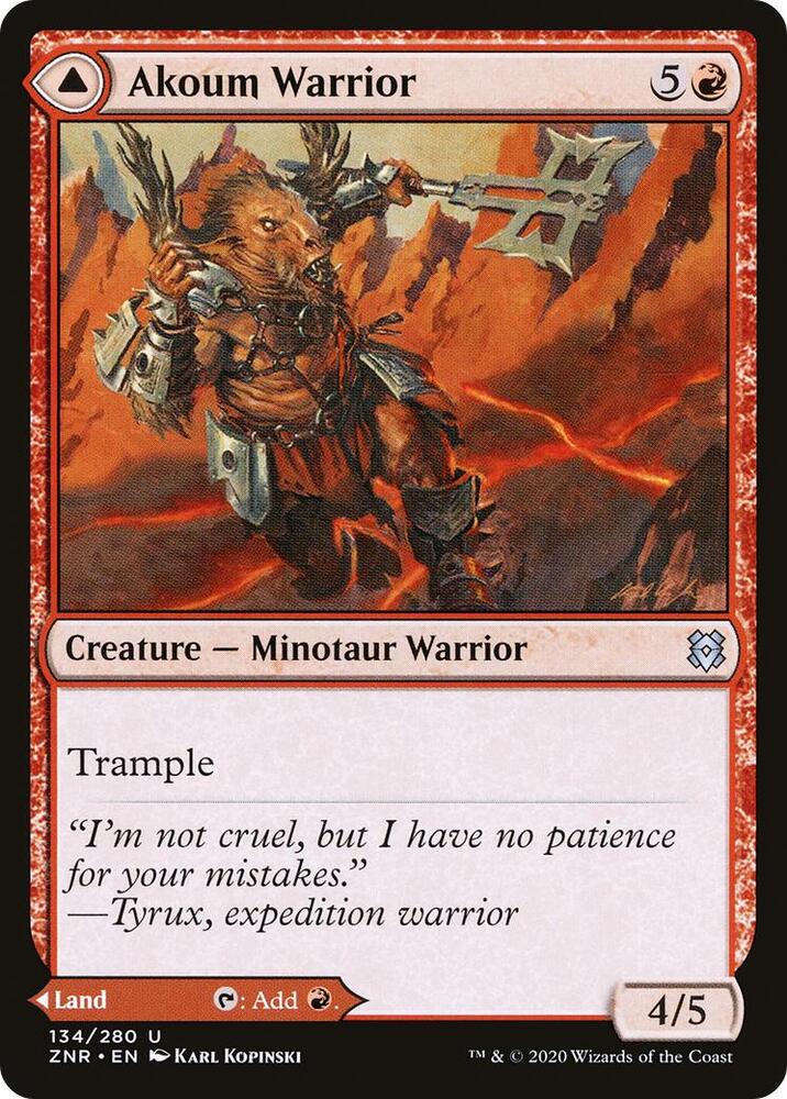 Akoum Warrior 134 card from Zendikar Rising
