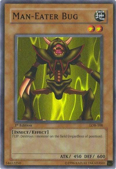 Man-Eater Bug LOB-108 card from The Legend of Blue Eyes White Dragon