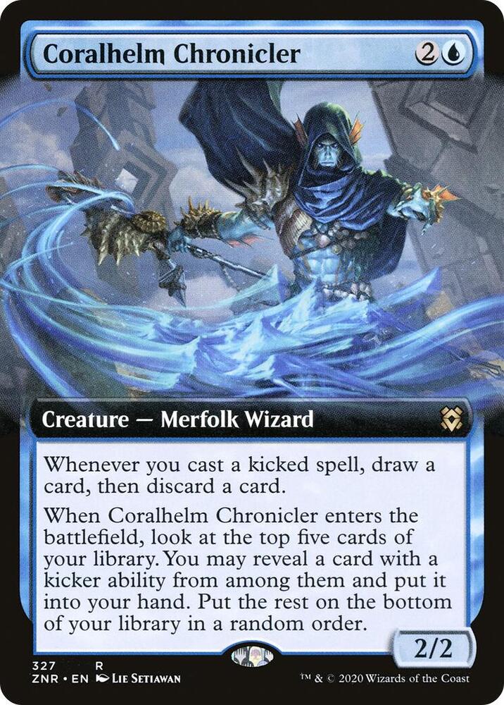 Coralhelm Chronicler (Extended Art) 327 card from Zendikar Rising