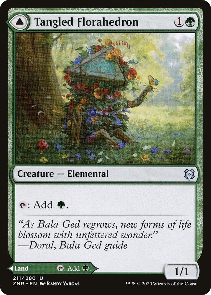 Tangled Florahedron 211 card from Zendikar Rising
