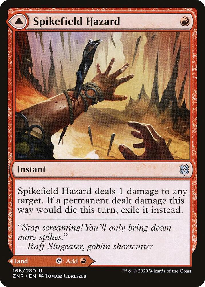 Spikefield Hazard 166 card from Zendikar Rising