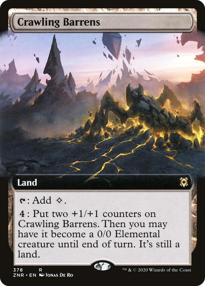 Crawling Barrens (Extended Art) 378 card from Zendikar Rising