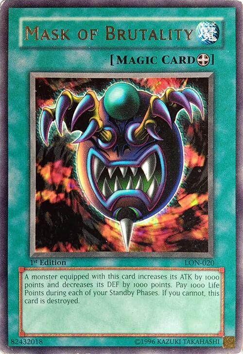 Mask of Brutality LON-020 card from Labyrinth of Nightmare
