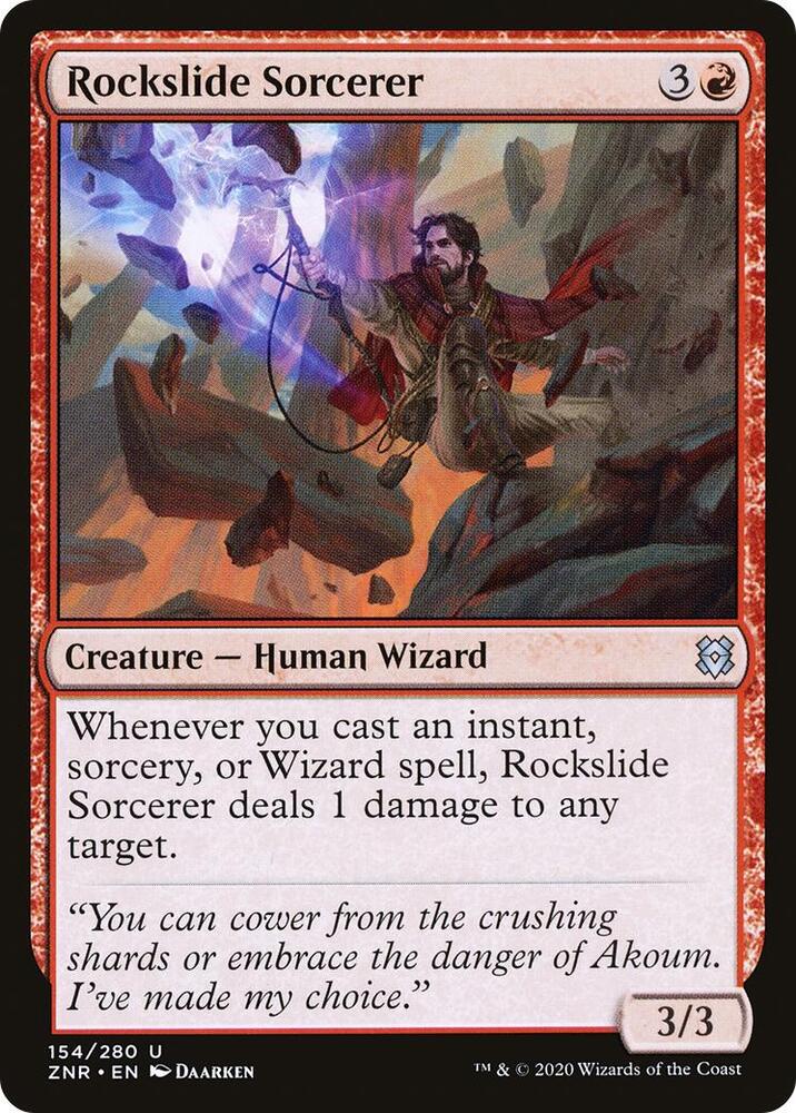 Rockslide Sorcerer 154 card from Zendikar Rising