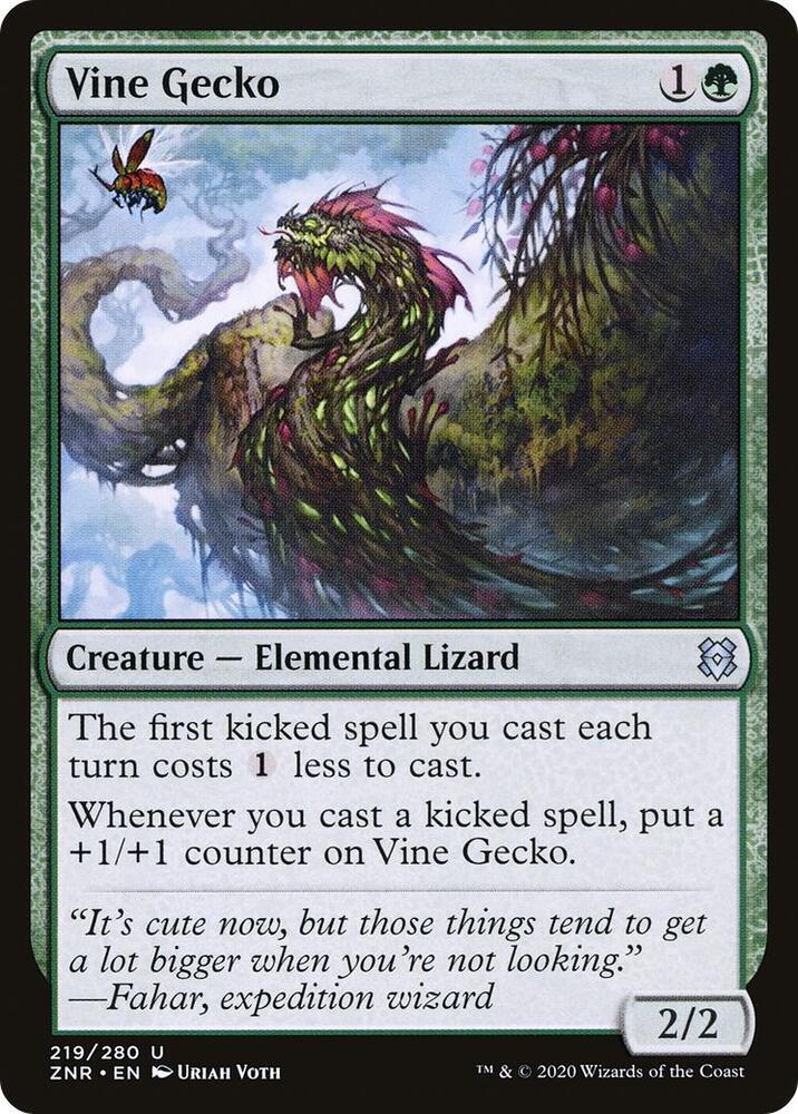 Vine Gecko 219 card from Zendikar Rising