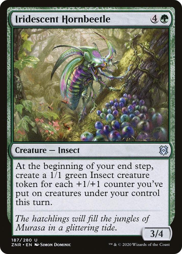 Iridescent Hornbeetle 187 card from Zendikar Rising