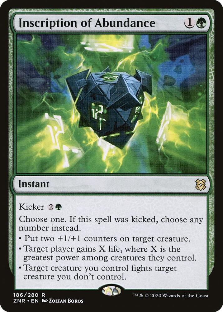 Inscription of Abundance 186 card from Zendikar Rising