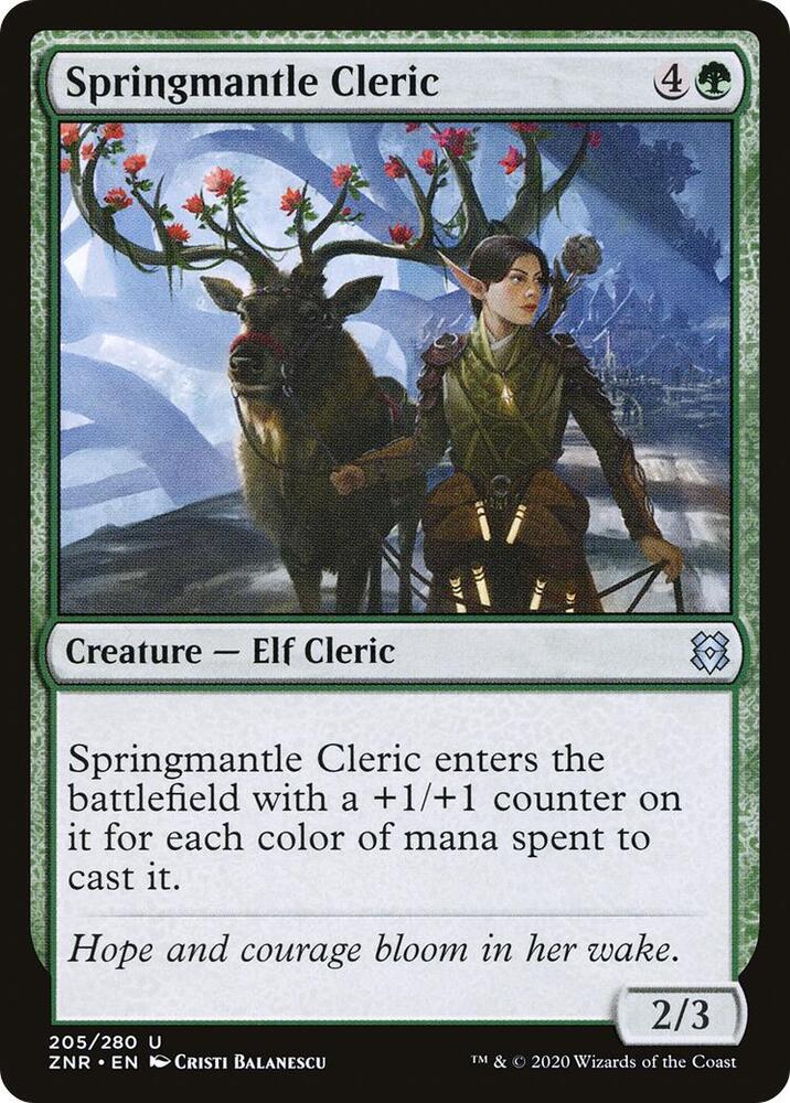 Springmantle Cleric 205 card from Zendikar Rising