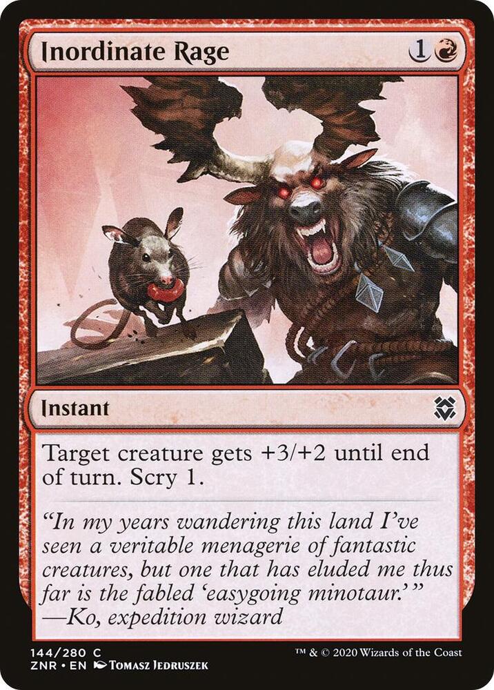Inordinate Rage 144 card from Zendikar Rising