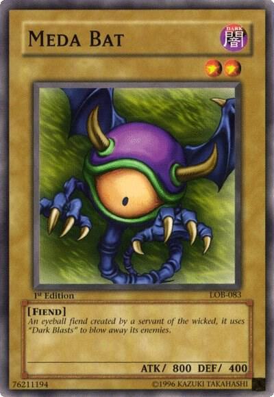 Meda Bat LOB-083 card from The Legend of Blue Eyes White Dragon