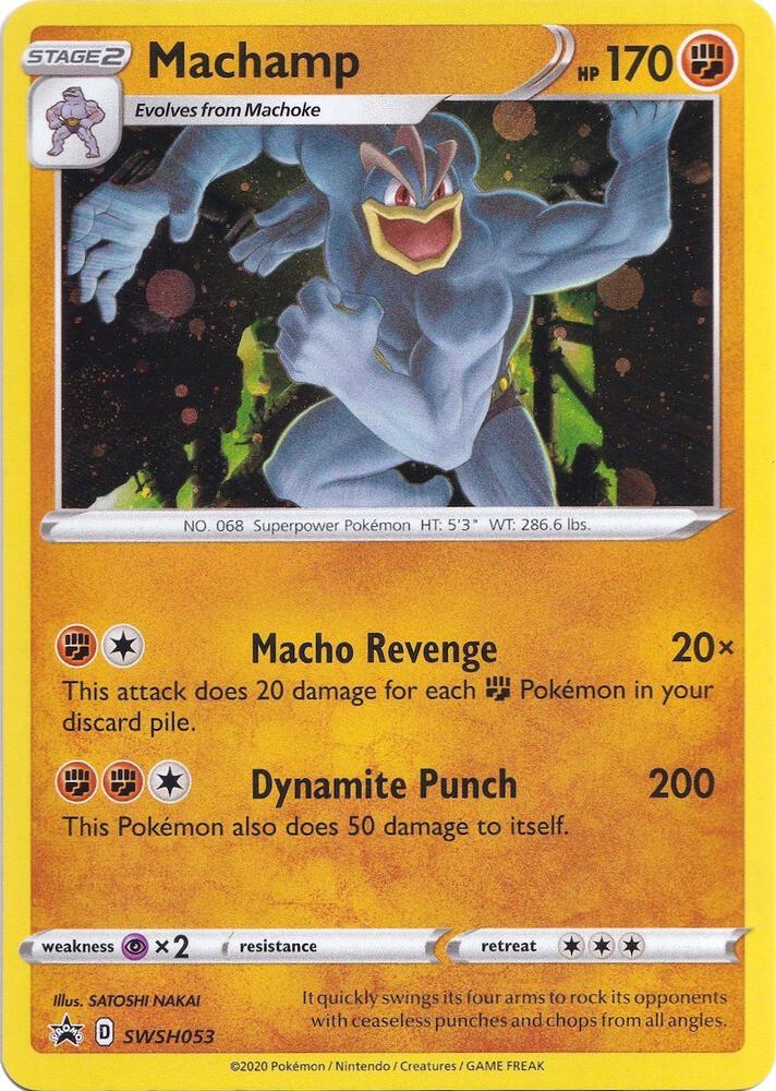 Machamp SWSH053 card from SWSH: Sword & Shield Promo Cards