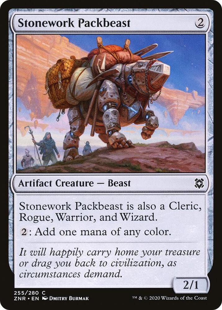 Stonework Packbeast 255 card from Zendikar Rising