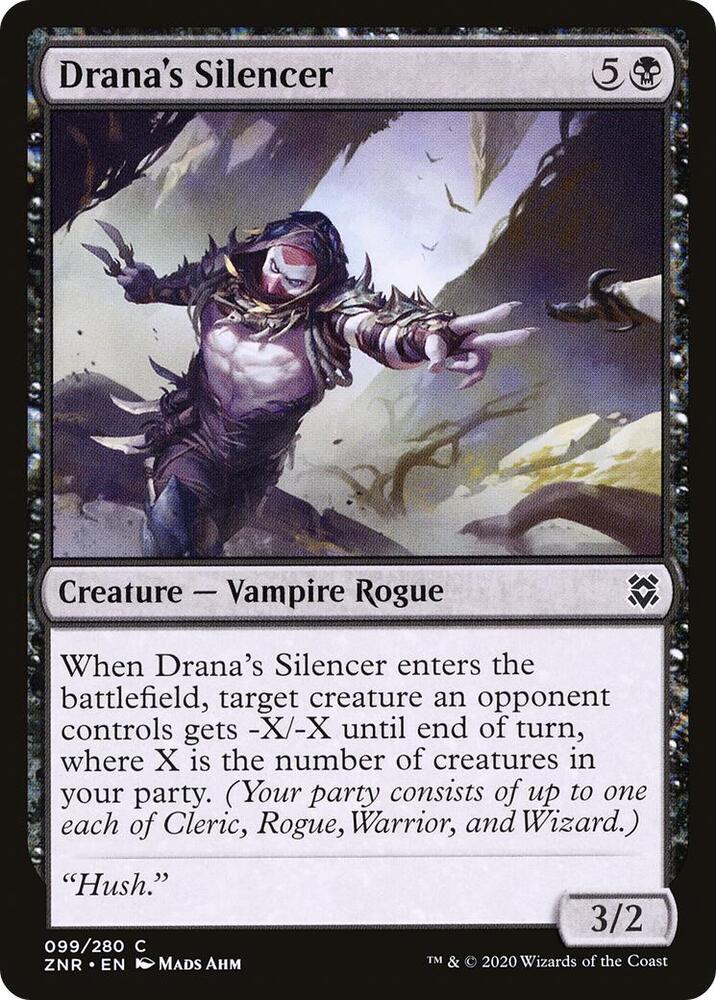 Drana's Silencer 99 card from Zendikar Rising