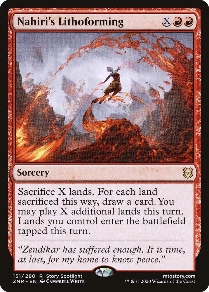 Nahiri's Lithoforming 151 card from Zendikar Rising