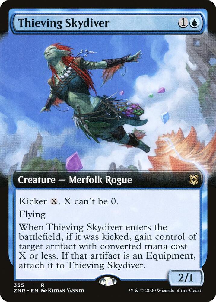 Thieving Skydiver (Extended Art) 335 card from Zendikar Rising