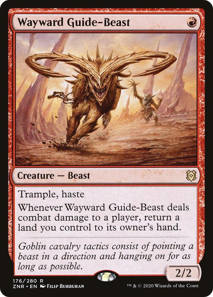 Wayward Guide-Beast 176 card from Zendikar Rising