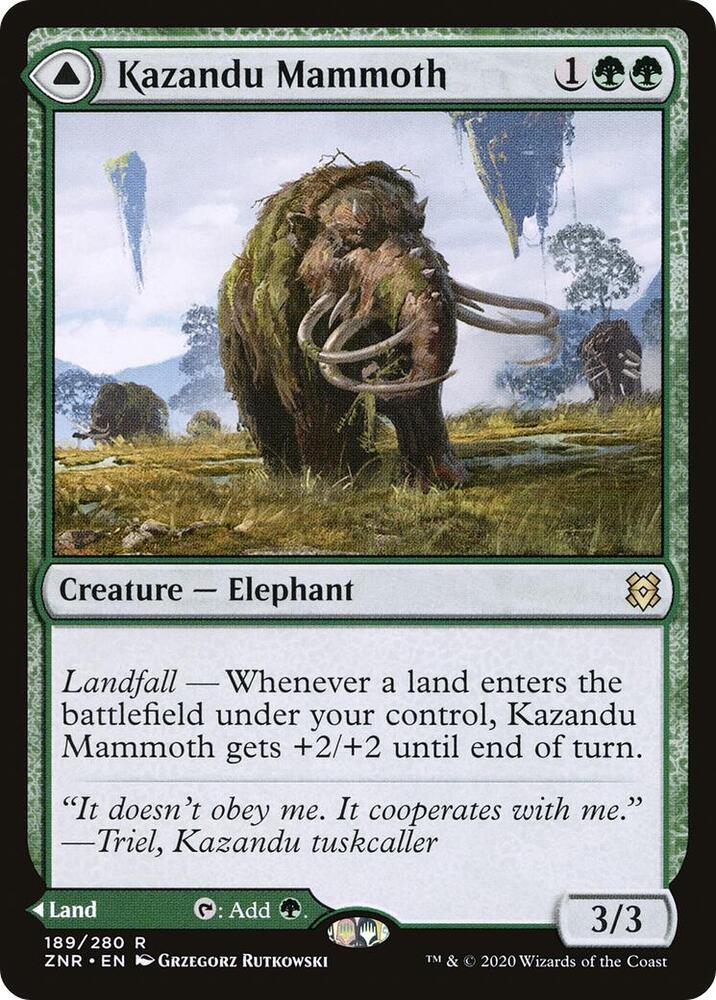 Kazandu Mammoth 189 card from Zendikar Rising