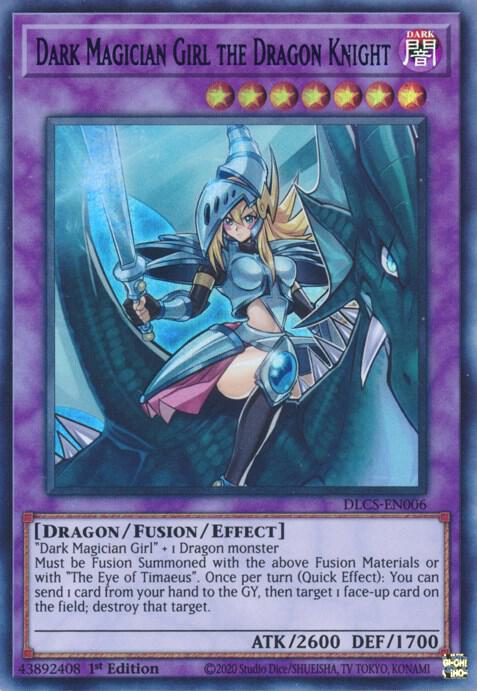 Dark Magician Girl the Dragon Knight (Green) DLCS-EN006 card from Dragons of Legend: The Complete Series