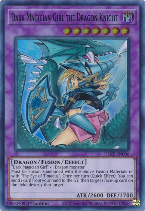 Dark Magician Girl the Dragon Knight (Alternate Art) (Green) DLCS-EN006 card from Dragons of Legend: The Complete Series