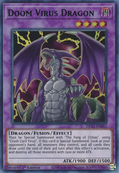 Doom Virus Dragon (Blue) DLCS-EN055 card from Dragons of Legend: The Complete Series
