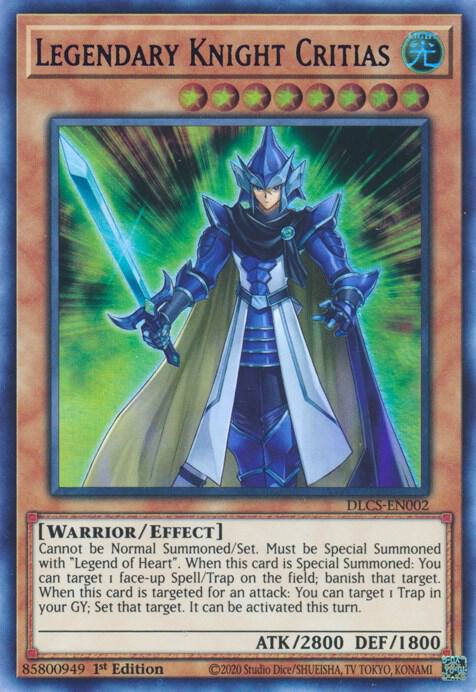 Legendary Knight Critias (Blue) DLCS-EN002 card from Dragons of Legend: The Complete Series