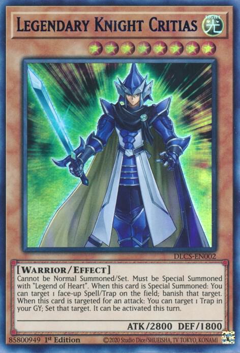 Legendary Knight Critias (Purple) DLCS-EN002 card from Dragons of Legend: The Complete Series