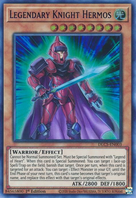 Legendary Knight Hermos (Blue) DLCS-EN003 card from Dragons of Legend: The Complete Series