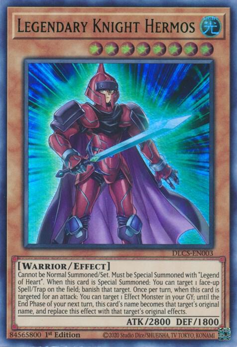 Legendary Knight Hermos (Green) DLCS-EN003 card from Dragons of Legend: The Complete Series