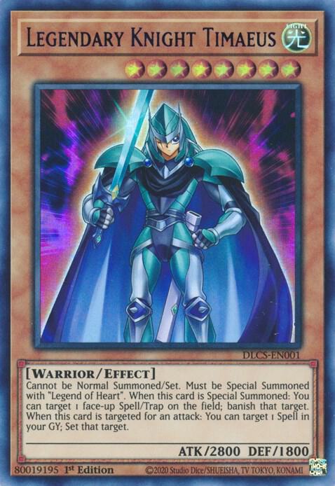 Legendary Knight Timaeus (Blue) DLCS-EN001 card from Dragons of Legend: The Complete Series