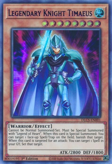 Legendary Knight Timaeus (Purple) DLCS-EN001 card from Dragons of Legend: The Complete Series