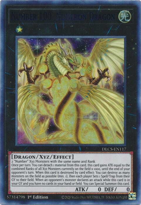 Number 100: Numeron Dragon (Green) DLCS-EN117 card from Dragons of Legend: The Complete Series